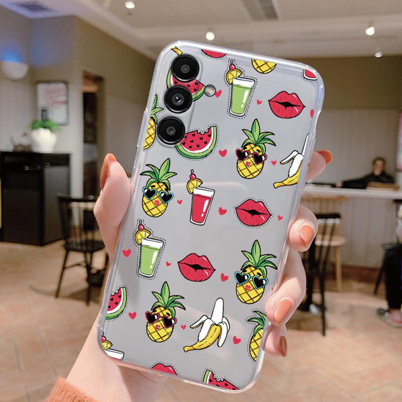 

Phone Case For Samsung Galaxy S23 FE Luxuy Painting Flower Cover Soft Silicone Transparent Funda For Samsung S24 Plus Capa Shell S23 FE