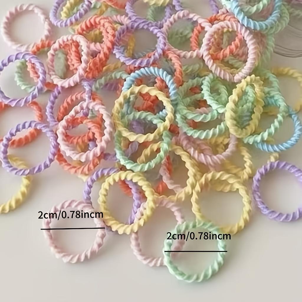 100Pcs Kids Colorful Mini Rubber Bands Elastic Hair Ties Small Seamless Ponytail Holders for Toddler Girls