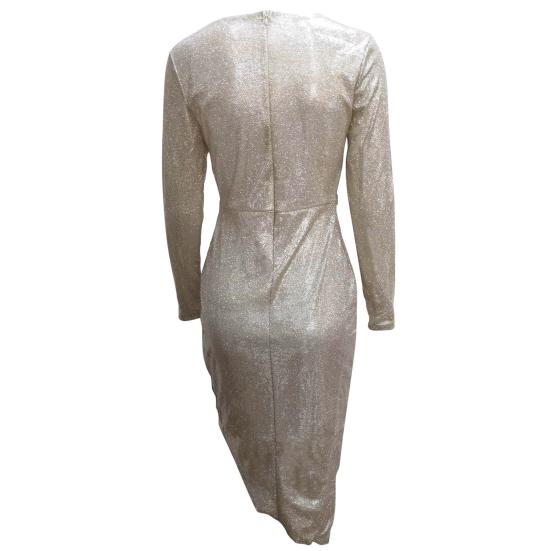 Lady Dress Long Sleeve Slim Fit Polyester Elegant Sexy Sheath Dress