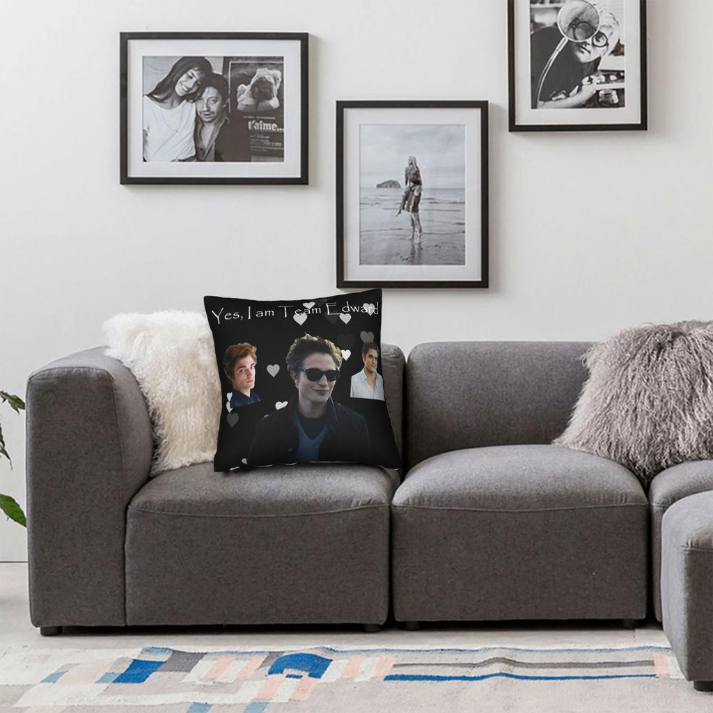 Federa per Cuscino Divertente Edward Cullen Jacob Twilight Copricuscino Morbido Federa Moderna per Sedia Divano Decorazione Casa