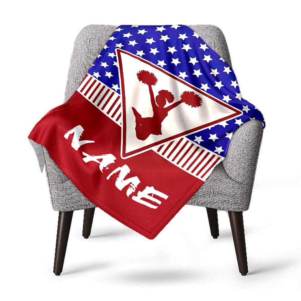 Cheerleading Theme Home Customize Your Name Blankets Comfortable Soft Lightweight Allseason Multipurpose Blanket For Picnics Couches Offices Beds