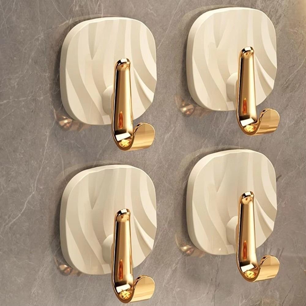 4 Pieces Set Strong Load-bearing Bathroom Hook Luxury Self Adhesive Hook  Home Organization Use