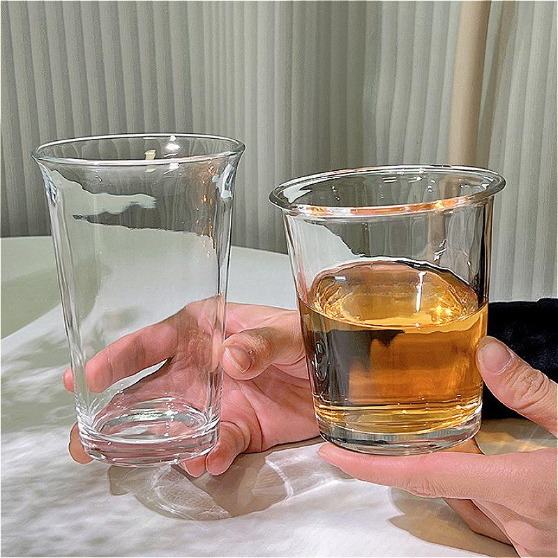 360ml/365ml Korean Style Coffee Cup Transparent Drinking Glasses Mug Simple Drink Set Juice Milk Tea Mugs Iced Latte Mocha Cups