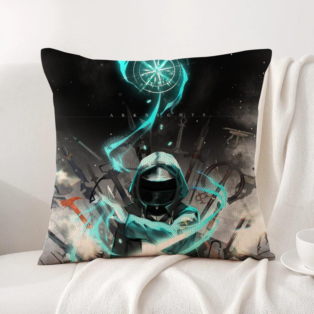 Hot Game A-Arknights Cushion Cover Summer Coolness Linen Fabric Double-Sided Printing Pillow Case Sofa Home Decor Gift