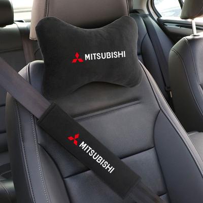 Car Seat Neck Pillow Headrest Lumbar Belt Shoulder Pads for Outlander Lancer RALLIART Pajero Auto Accessories