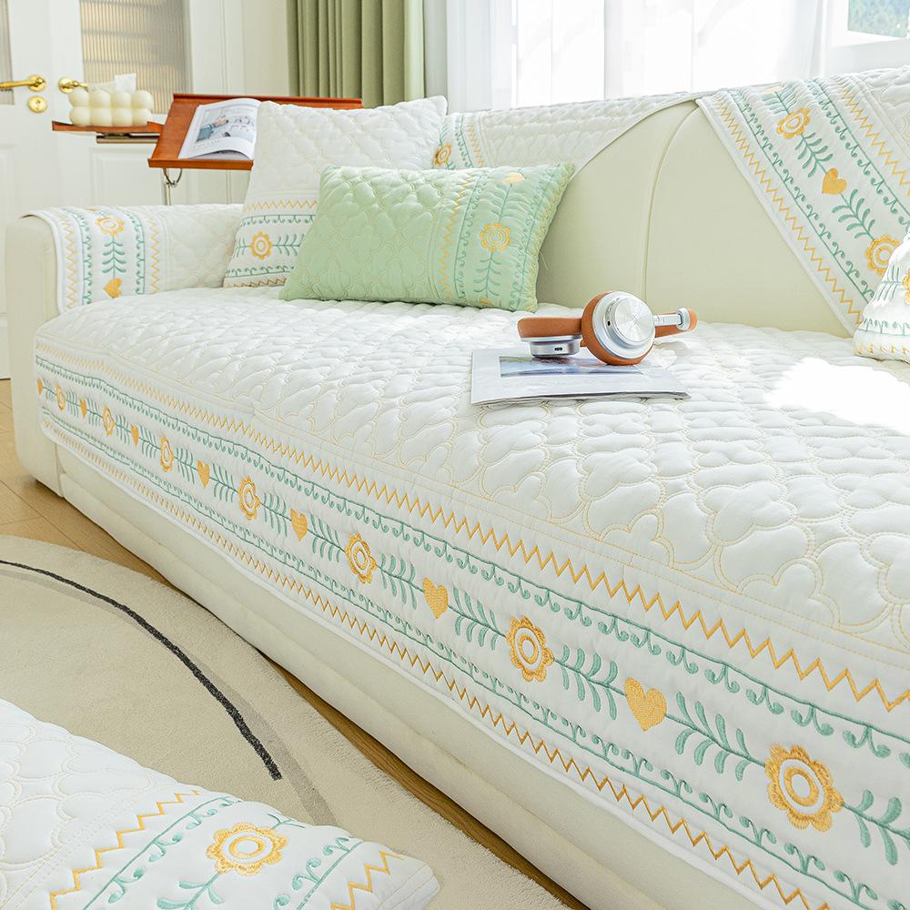 Four Seasons Sofa Cushion Embroidered Non-Slip Simple Modern Nordic Fabric Craft General Cushion Sofa Cover Cover Cloth