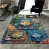 Underwater Fish Frames Pattern Rug Floor Mat for Living Room or Bedroom Soft and Comfortable Carpet a Gift for Birthday and Holiday.