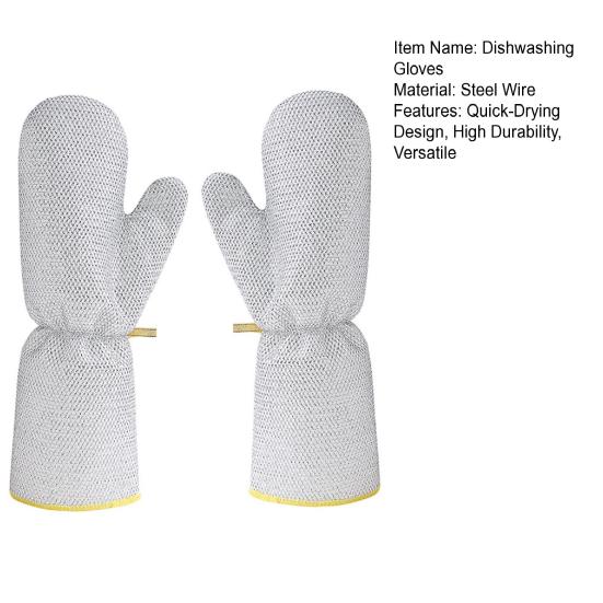 2/5 ks Drátěné mycí rukavice Opakovaně použitelné Kuchyňské Síťované rukavice na mytí nádobí s rybí šupinou Šetrné k hrncům Čisticí rukavice Multifunkční čisticí nástroje