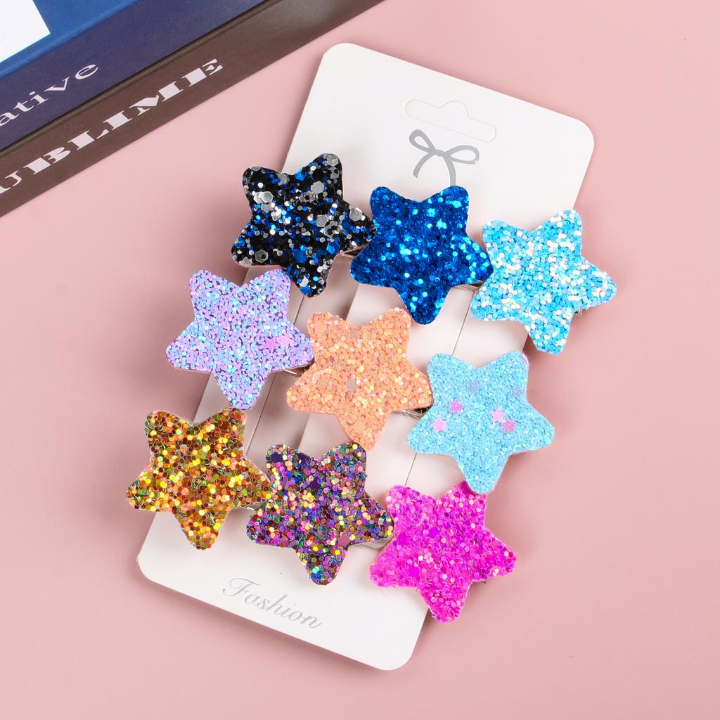 3PCS Colorful Star Hair Clips Women Grils Cute Glitter Heart Hairpin Barrettes Hair Clip Headwear Children Kids Hair Accessories