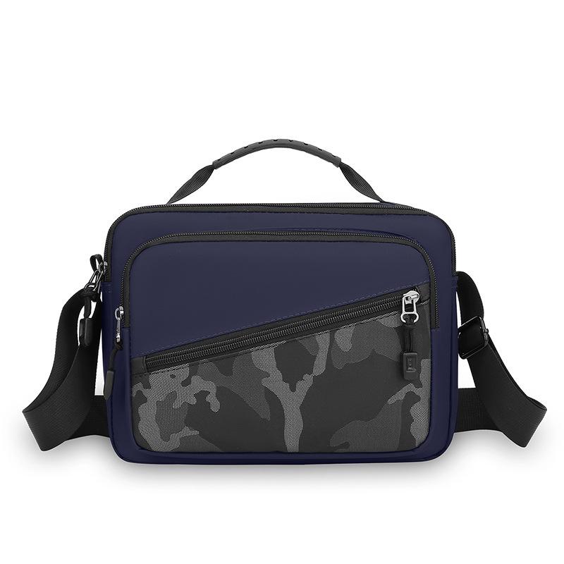 

Камуфляжна чоловіча сумка через плече великої місткості, зносостійка, багатокишенькова, для бізнесу темно-синього кольору