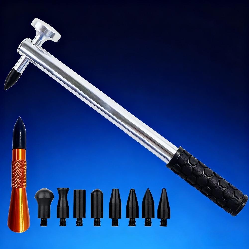 Car Dent Repair Tool Car Body Paintless Repair Multi-Head Leveling Hammer Knockout Car Dent Repair Hand Tools for Removal Hail
