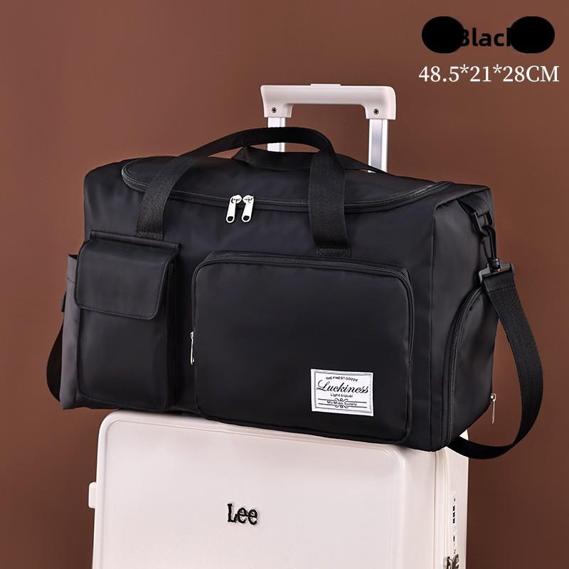 Large Capacity Shoulder Strap Waterproof Luggage Bag Can Be Put On Tie Rod Storage Luggage Bag Travel Bag Multi-layer Storage