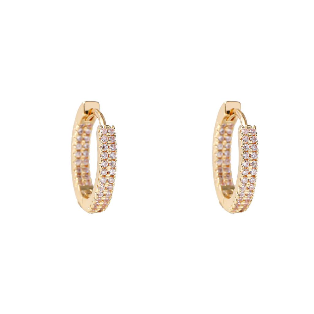 European & American High-End Luxury Zircon Full Diamond Ear Studs for Women