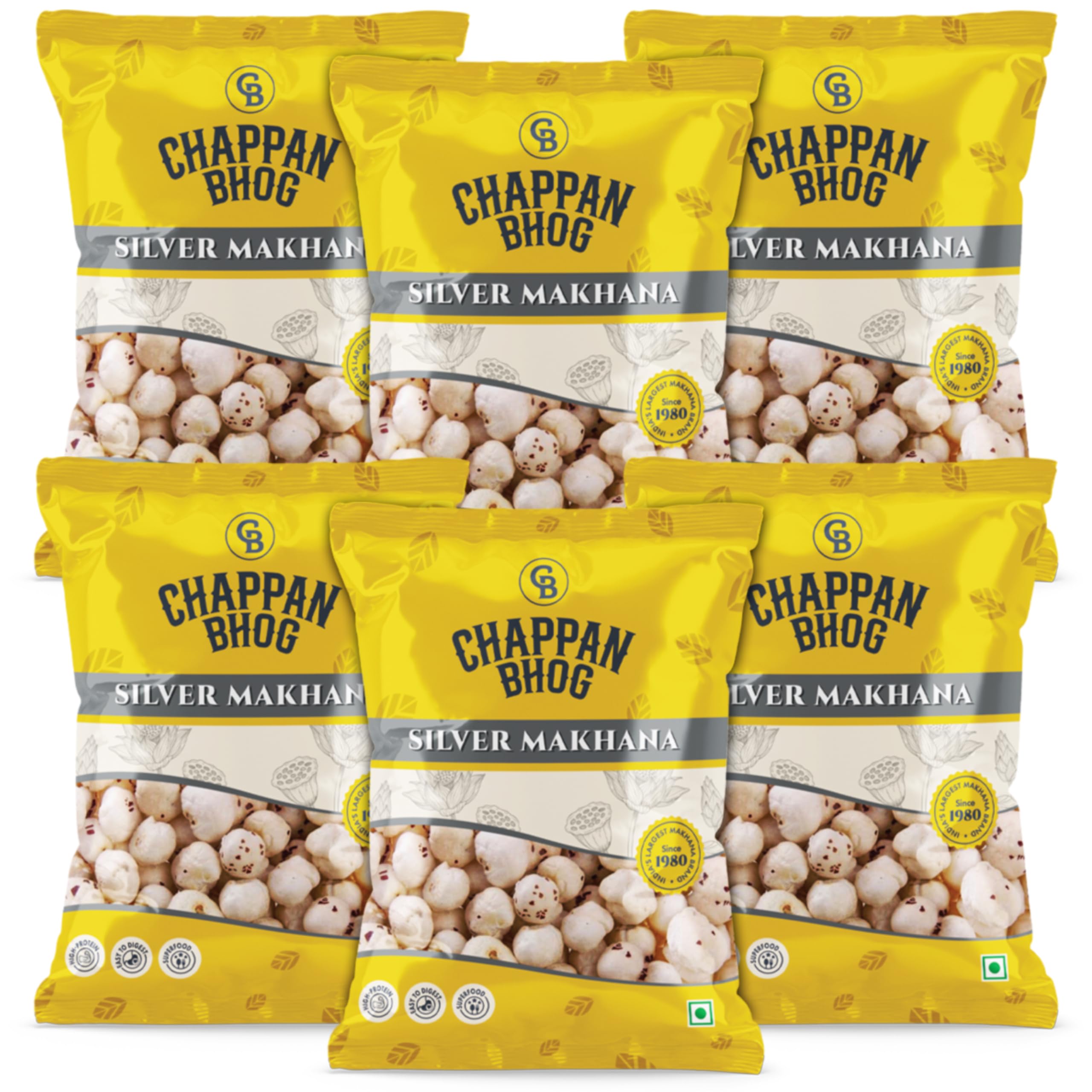 Chappan Bhog Silver Foxnuts Makhana 600 grams, 4+ Suta Large Phool Makhana, Handpicked | India’s No.1 Makhana Brand | High Protein, Gluten
