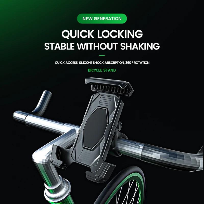 Universal Bike Phone Holder - Bicycle Mount for 4.5-8.0 Inch Mobile Devices - Motorcycle Scooter Handlebar Cellphone Bracket