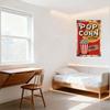 Vintage Popcorn Metal Tin Sign Retro Movie Theater Poster Red Background Yellow Circle 'POP' 'CORN' Hot Fresh Decor for Bar Café