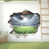 Self Adhesive Wall Sticker 3D Soccer Field Creative Design for Kids Room Bedroom Background Decor