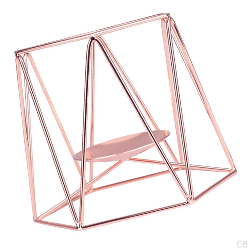 3 Geometric Candle Holder Metal Tea light Decor Candlestick