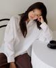 Poeteuseoul Frill Half-Open Blouse_White