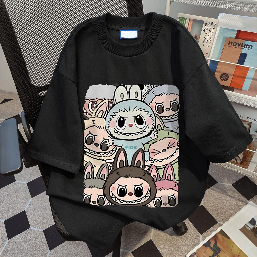 

Футболка labubu с коротким рукавом, модный топ с мультяшным рисунком L