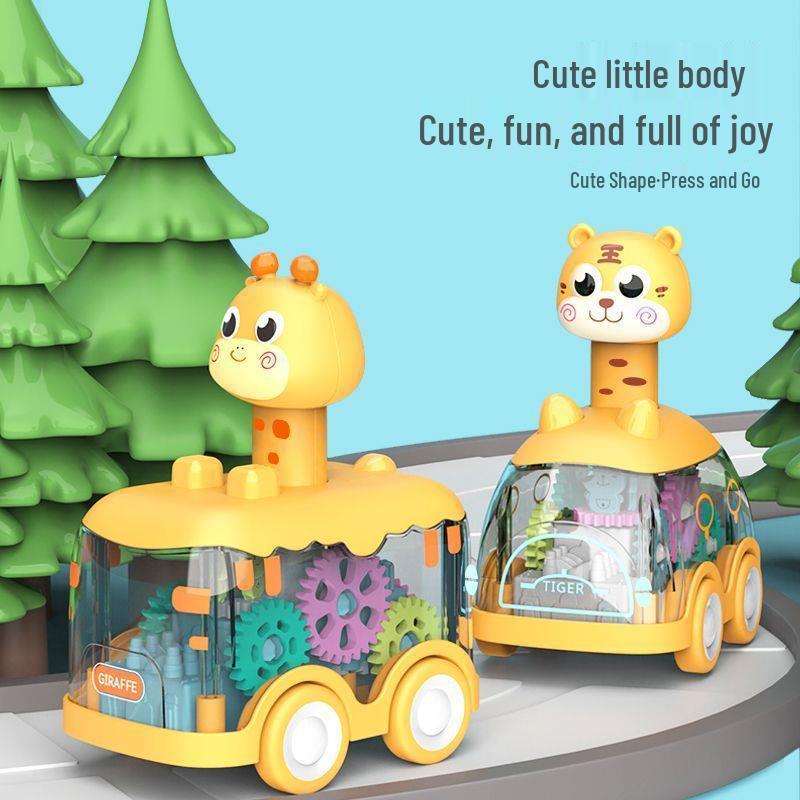 Educational Baby Car Toy for 0-1.5 Years - Cartoon Animal Design with Lights