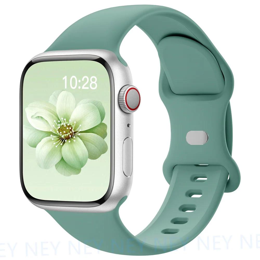 Silicone Strap For Apple Watch Band 45mm 44mm 40mm 41mm 49mm 38mm 42 Correa Bracelet iWatch series 6 ultra2 7 8 9 se 44 mm band