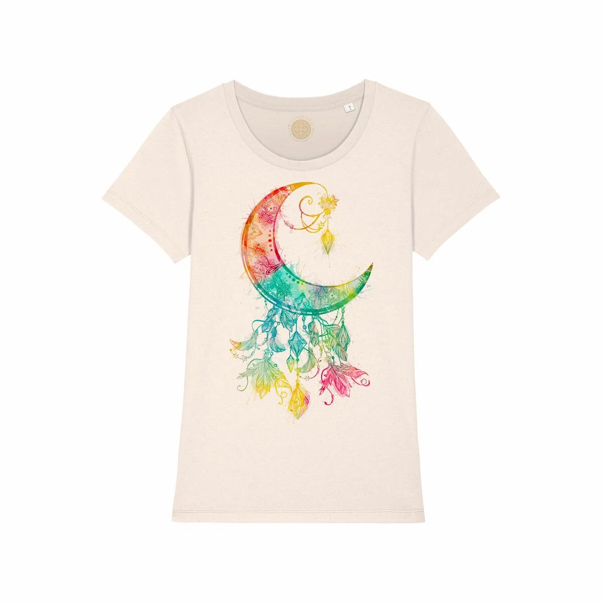 Moon Dreamcatcher Moon Plumes Organic T-Shirt Girl L