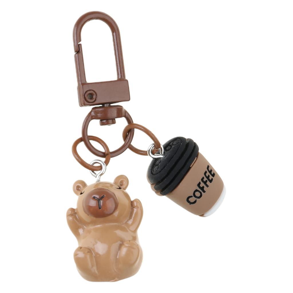 Cute Capybara 3D Keychain Cartoon Resin Animal Keyring Bag Pendant Fashion Accessory for Backpack and Phone Decoration