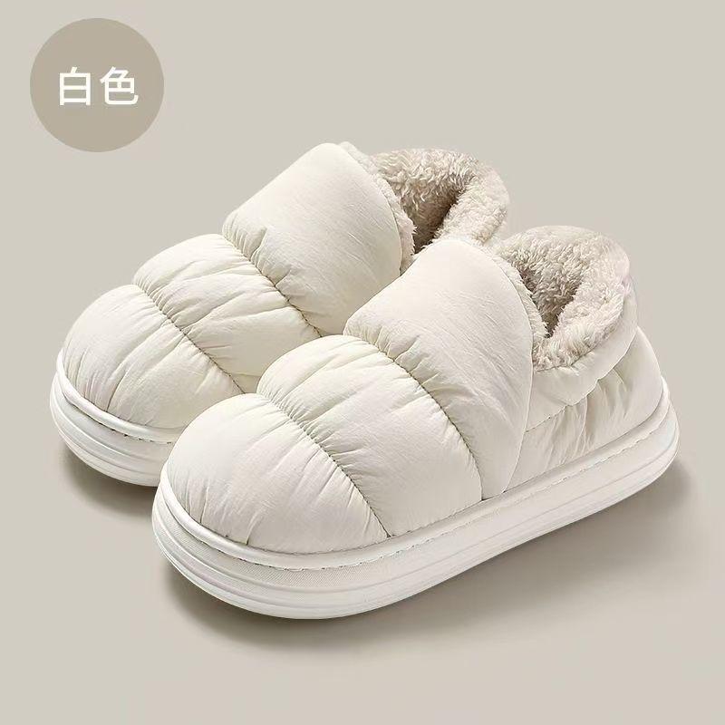 2025 new cotton slippers winter velvet warm home non-slip waterproof bag head cotton shoes