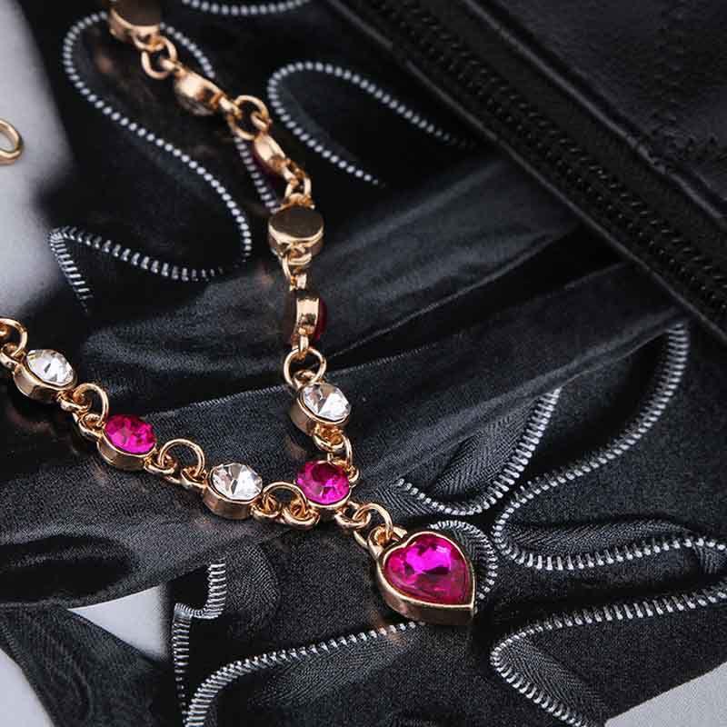 Chic Hottest Womens Ladies Crystal Rhinestone Bangle Ocean Blue Bracelet Chain Heart For Versatile Occasions