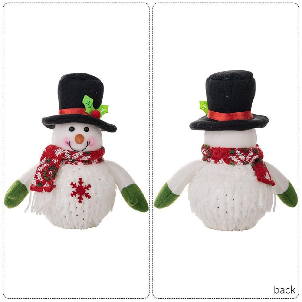 Cartoon Glowing Snowman Figurine Snowflake Exquisite Christmas Snowman Doll Toys Kawaii Creative Christmas Decoration
