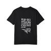 White T-Shirt with Fighter Jet and Russian Text Print for Casual Wear