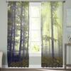 Youth Bedroom Sheer Curtains Autumn Wild Trees Forest Kitchen Study Curtains Living Room Holiday Decor Tulle Curtains