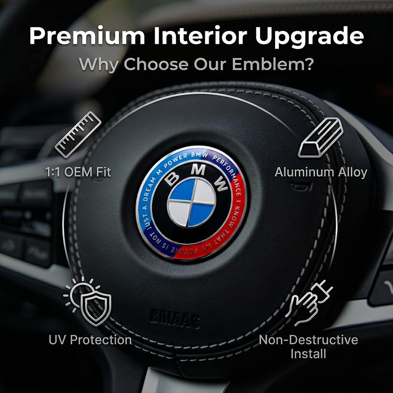 1 Stück Auto Lenkrad Aufkleber Dekoration Logo Plakette für BMW E46 E39 E90 E60 E36 F30 F10 E34 E30 F20 E92 M3 M4 M5 X5 X6