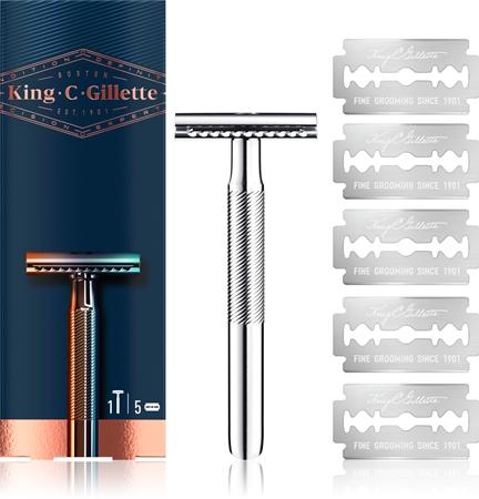 

Gillette King C. Double Edge Razor + Replacement Blades TU прозрачный