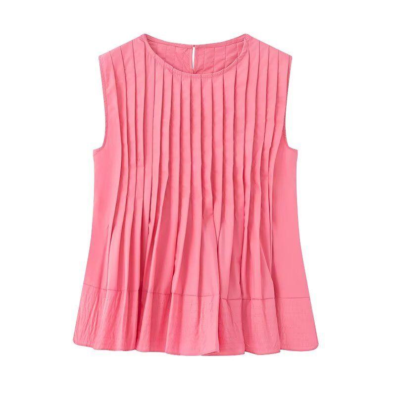 

Kaslead New Arrival Women s Fashion Style Fashion All-Match Women s Slim Looking Loose Vest Shirt Pink L