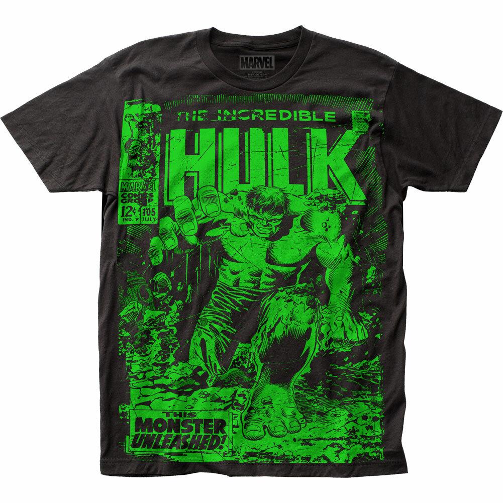 Hulk Monster Unleashed T Shirt Mens Licensed Marvel Avengers Movie Tee Black XL