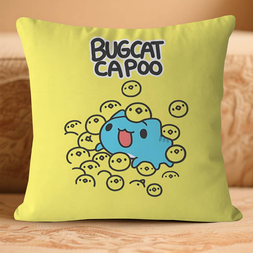 B-Bugcat-CARTOON Capoo Pillow Case Removable Washable Cushion Cover – All-Season Soft Linen