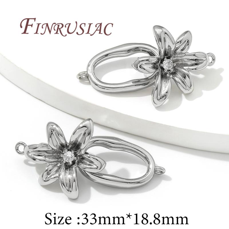 Connectors For Jewelry 18K Gold Plated Fasteners For Bracelets Flowers Shape Clasps Accessories For DIY Needlework Pearls Beads