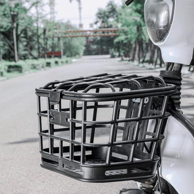 1 Set Große Kapazität Anti-Extrusion Fahrrad-Frontkorb Schwarz PC Abnehmbarer Fahrradkorb Mit Deckel Für Elektrofahrrad