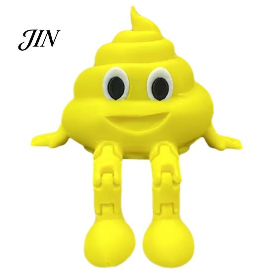 Funny Poop Gift for Friend 3D Printed Figurines with Articulated Legs, Cute Desk Shelf Sitter Weird Gag Statue Statues, Movable Joints Fidgety