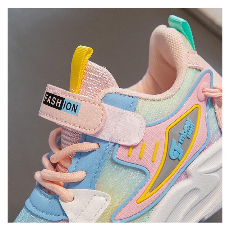 Spring and Autumn New All-match Breathable Soft-soled Girls' Leather Surface Comfortable and Wear-resistant Sports Shoes