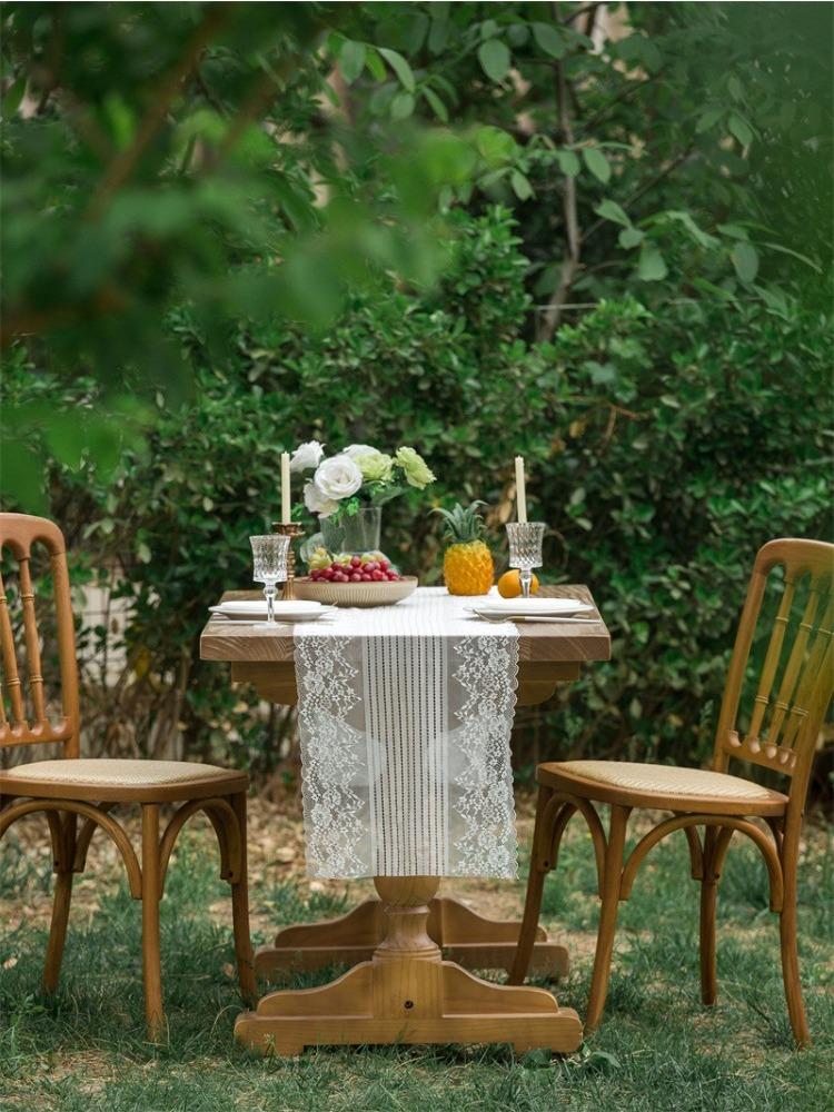 Elegant French Romantic White Lace Table Runner Perfect for Weddings, Restaurants & Home Decor