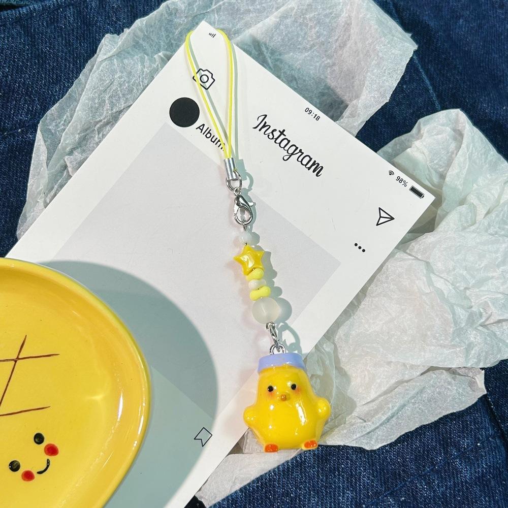Cute Flocked 3D Resin Bear Keychain Sweet Creative Student Phone Chain Pendant Bag Accessory Phone Strap Gift