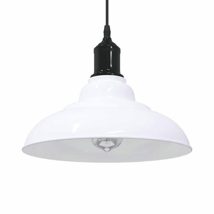VidaXL Lampe suspendue réglable hauteur E27 blanc brillant Ø31cm métal, éclairage suspendu, éclairage suspendu de cuisine, 4103442