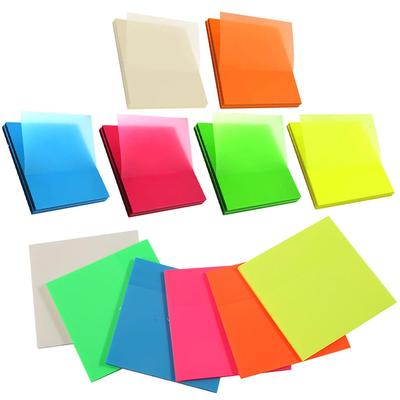 Note adesive trasparenti: blocco note colorato traslucido impermeabile, blocchi trasparenti a 6 colori, riutilizzabili trasparenti