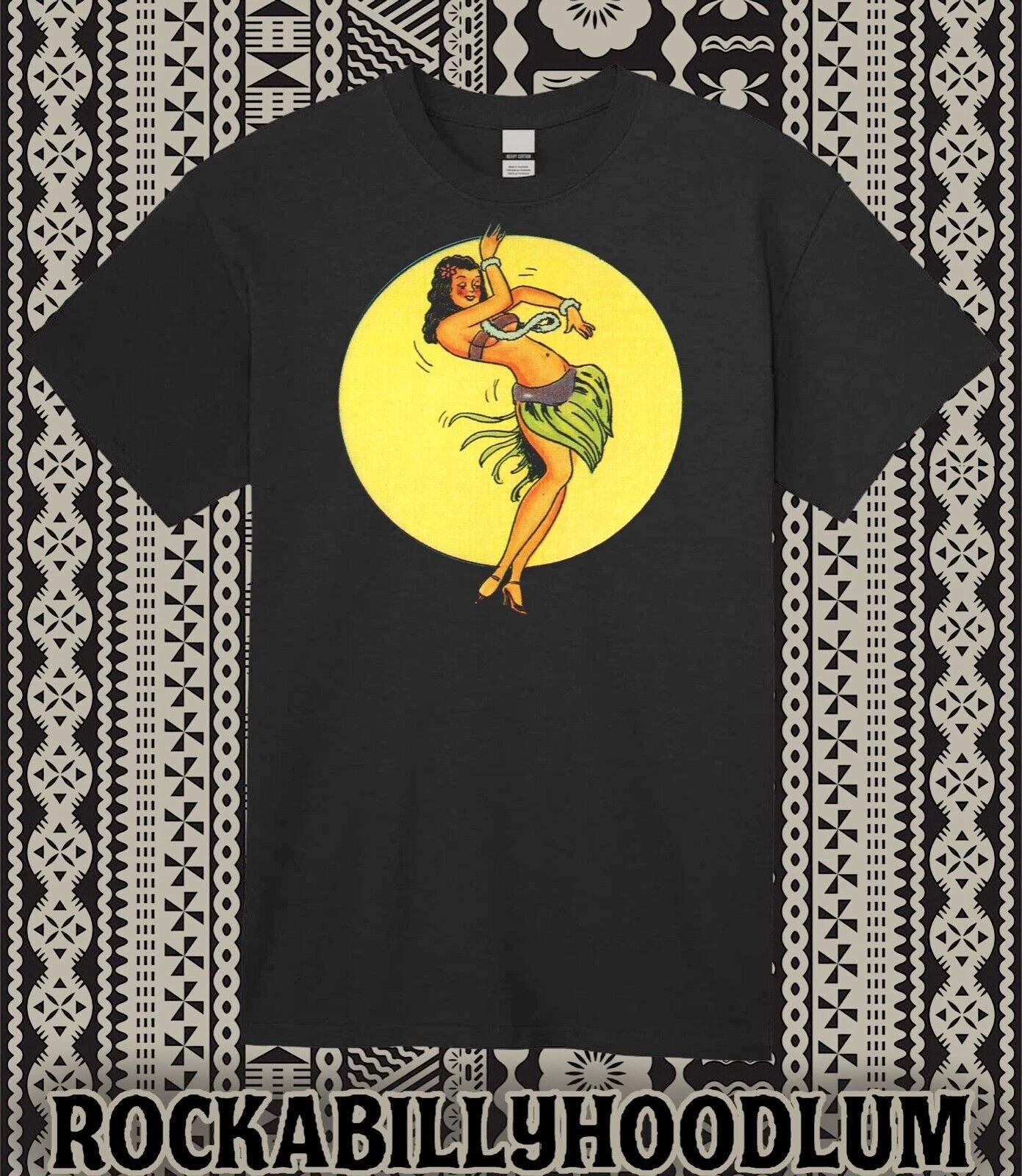 

Ретро Тики Арт Футболка Футболка Ресторан Бар Девушка Хула Середина Века Гавайский Танцор L