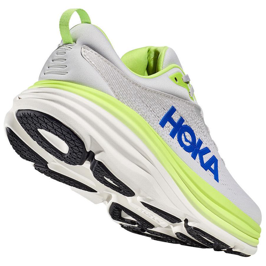 HOKA Bondi 8 2E Wide Stardust Lettuce Men Sneakers Grey 1127953-STTC