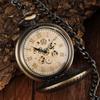 Large Flap Mechanical Pocket Watch Roman Carved Hollow Classic Mechanical Watch Pocket Watch