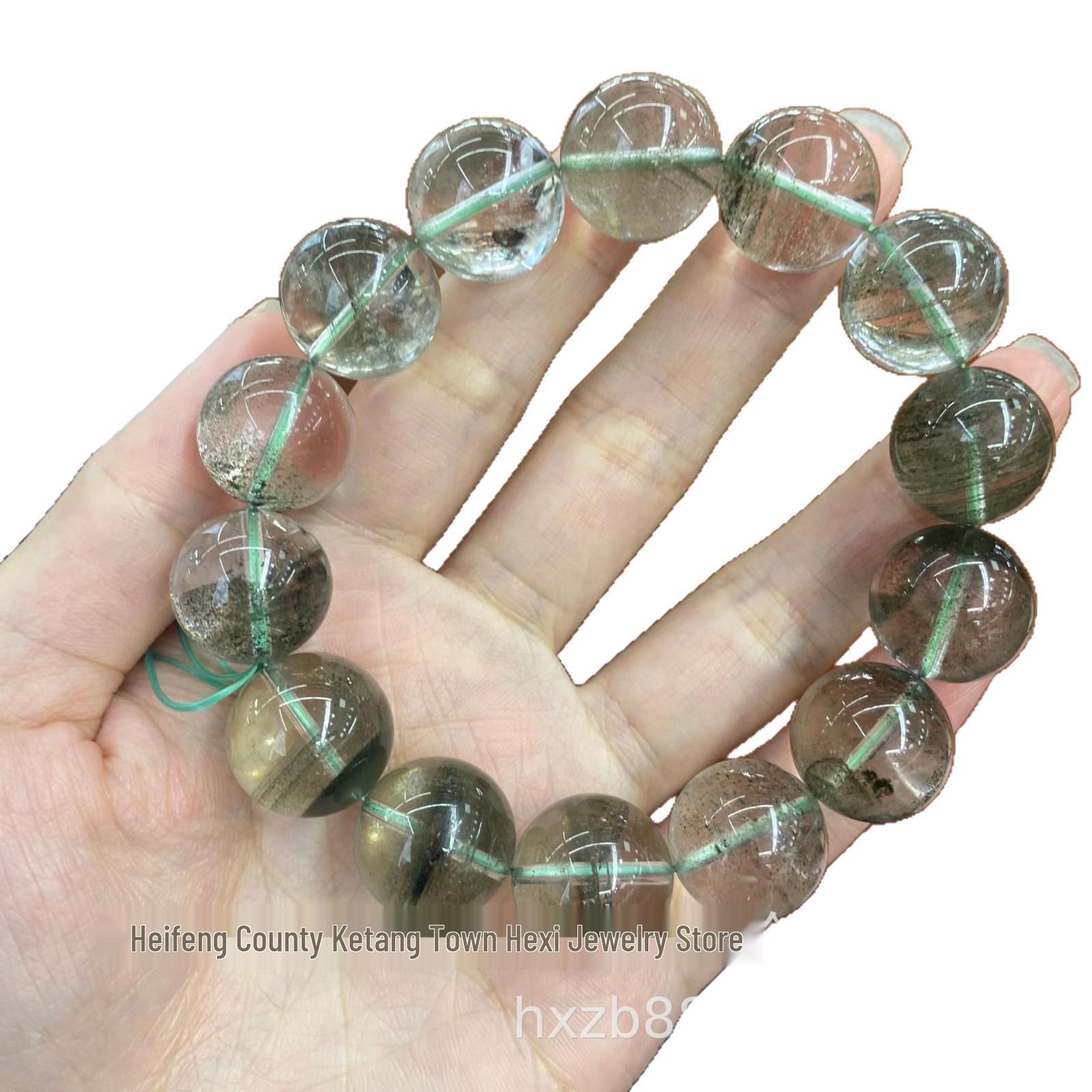 Green Phantom Thousand-Layer Crystal Bead Bracelet – Handmade Starry Sky Design